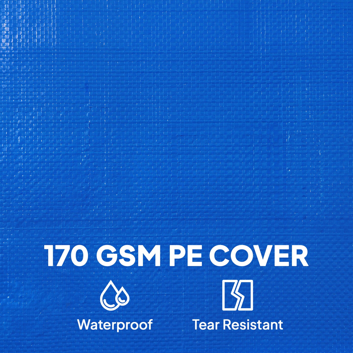 Outsunny Round Pool Cover, 10 ft Waterproof Swimming Pool Cover with Secure Rope, Tightener for Above Ground Pools, Blue