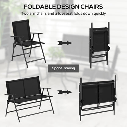 Outsunny 4 Pieces Patio Furniture Set - Black