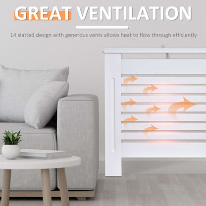 152L x 19W x 81H cm MDF Radiator Cover-White