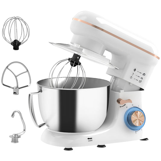 1300W Kitchen Stand Mixer, with Accessories - White / Black