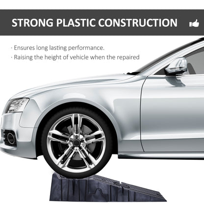 Durhand 1 Pair Heavy Duty 5 Ton Plastic Garage Workshop Car Service Ramps Lifting Automotive Vehicle Portable Low Clearance
