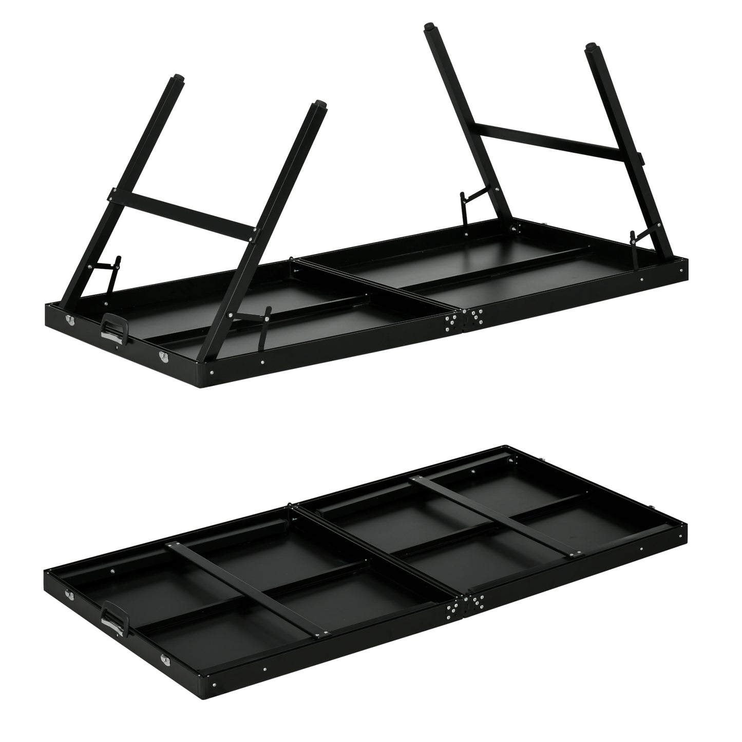 SPORTNOW 5ft Mini Table Tennis Table, Folding Ping Pong Table with Net and Aluminium Frame, Portable Ping Pong Game Set for Indoor Outdoor Use, Black