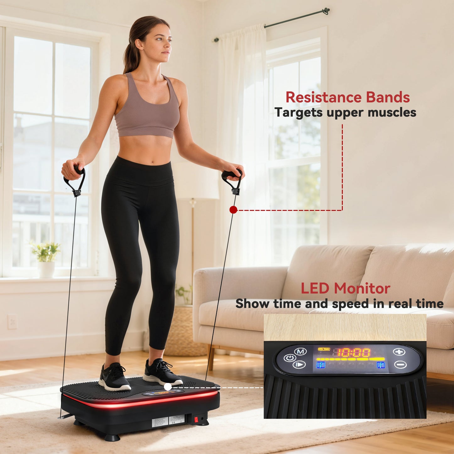SPORTNOW Vibration Plate Exercise Machine with Cool Lights, 99 Speed Levels