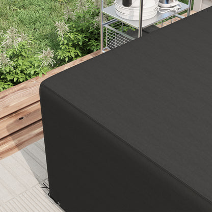 600D Oxford Table Set Cover Outdoor Garden Rattan Furniture Protection Cover Protector Waterproof Anti-UV, 245 x 165 x 66 cm Black / Dark Grey