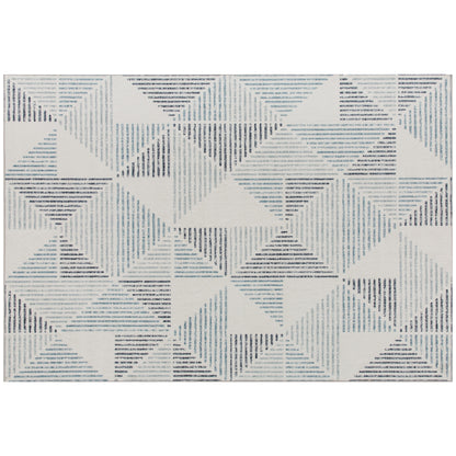 Modern Geometric Area Rug | Machine Washable | 100% Polyester Plush | TPR Non-Slip Backing | 170x120cm | Multi-Coloured Mixed Grey | Living Room Bedroom Dining Room Home Office