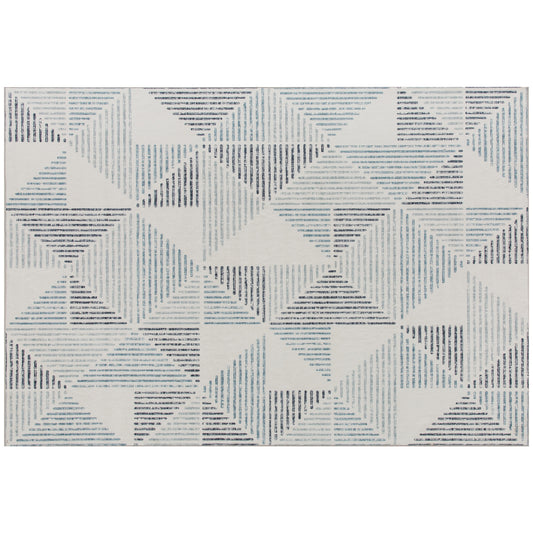 Modern Geometric Area Rug | Machine Washable | 100% Polyester Plush | TPR Non-Slip Backing | 170x120cm | Multi-Coloured Mixed Grey | Living Room Bedroom Dining Room Home Office