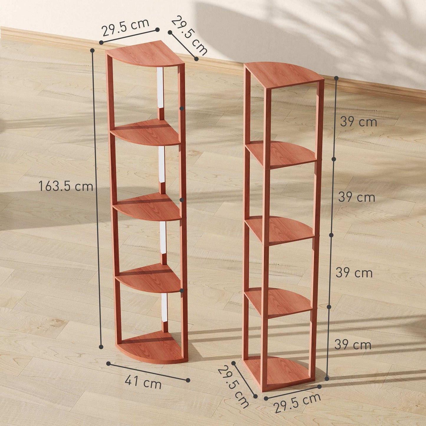 Corner Floor Lamp for Living Room Bedroom with Dimmable Warm White LED Light, Modern Tall Standing Lamp, Brown