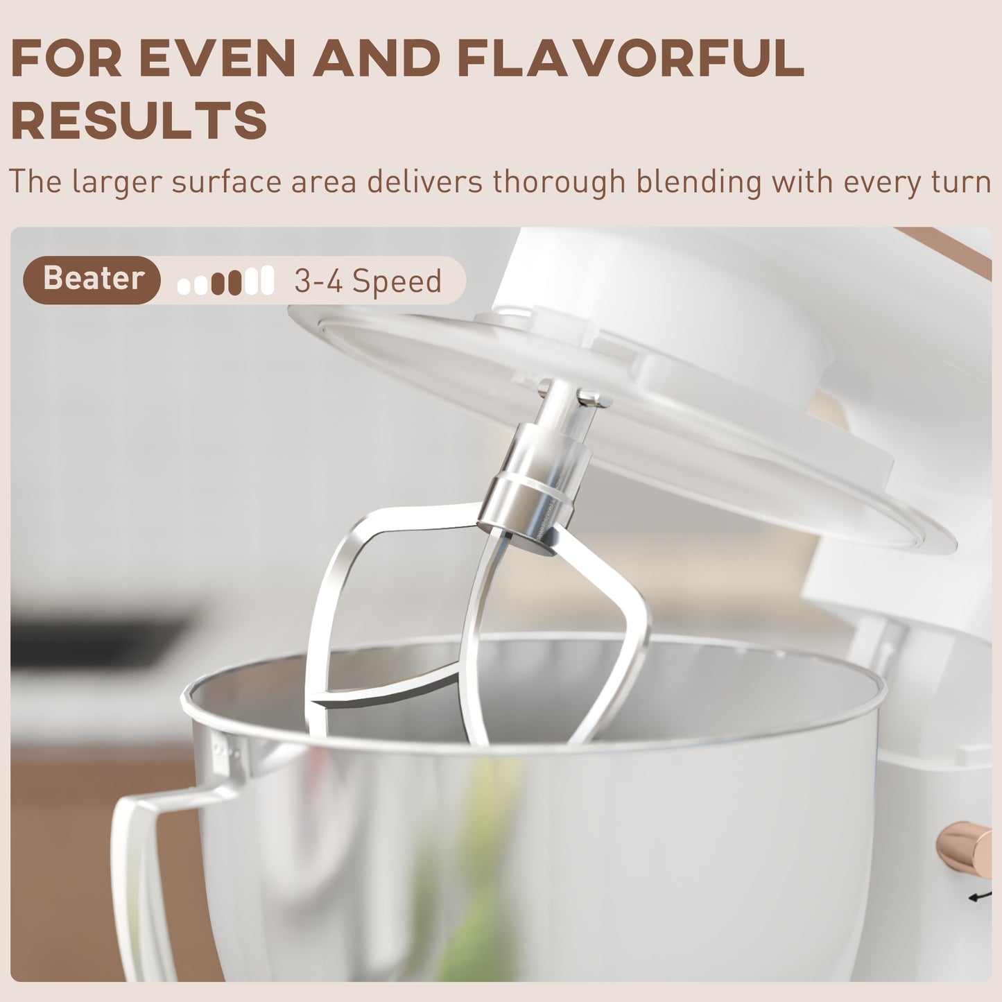 1300W Kitchen Stand Mixer, with Accessories - White / Black