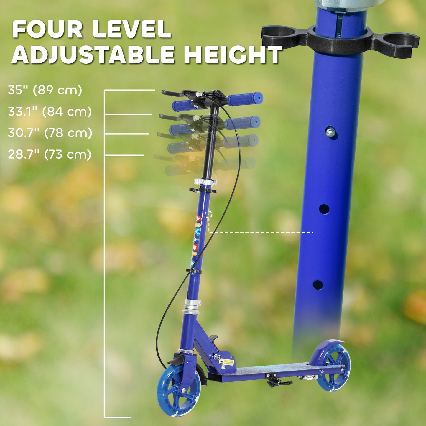 Scooter for Kids Ages 3-8 with Adjustable Handle, 2 Light up Wheels, Handbrake & Rear Brake for Girls and Boys, Blue / Black / Pink