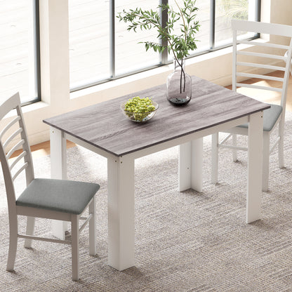 Dining Table for 4-6 | Wood-Effect Melamine Top | Triangular Legs | Water-Resistant | 50kg | Grey