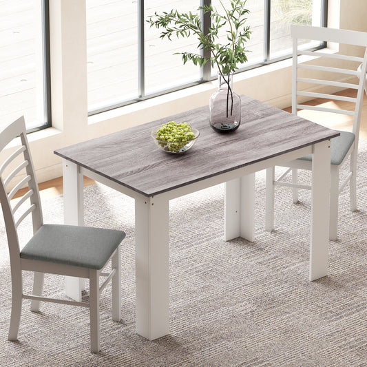 Dining Table for 4-6 | Wood-Effect Melamine Top | Triangular Legs | Water-Resistant | 50kg | Grey