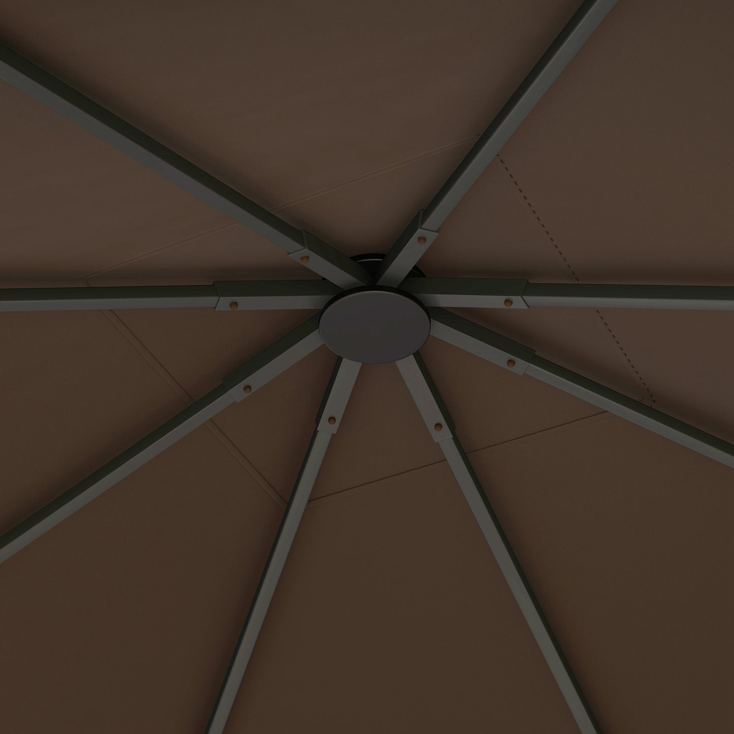 Outsunny 3 x 3(m) Gazebo Canopy Replacement Cover, Garden Gazebo Roof Replacement with Drain Holes, Water-resistant Plastic Coating, 370g/㎡, UPF30+, Brown