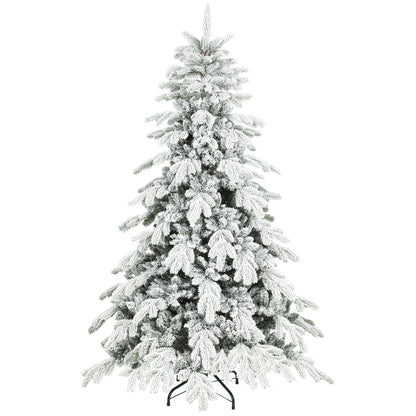 6ft Super Flocked Christmas Tree - Green/White