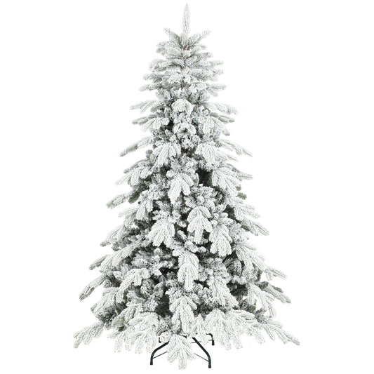 6ft Super Flocked Christmas Tree - Green/White