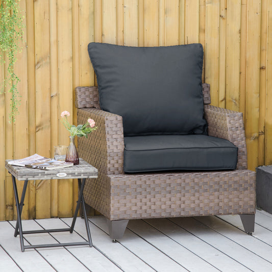 Outdoor Seat and Back Cushion Sets, 63L x 55W x 15Dcm Olefin Patio Deep Seating Chair Replacement Cushion for Rattan Sofa, Indoor or Outdoor Furniture, Dark Grey