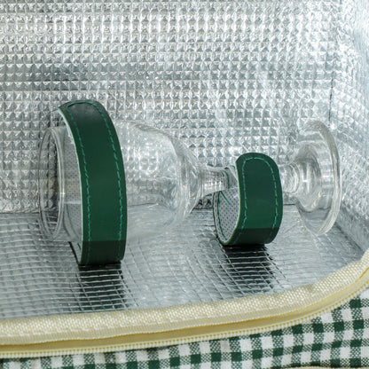 Wicker Picnic Basket for 2 Person with Cooler Compartment, Picnic Hamper with Cutlery Service Kits and Carry Handle for Camping, Outdoors