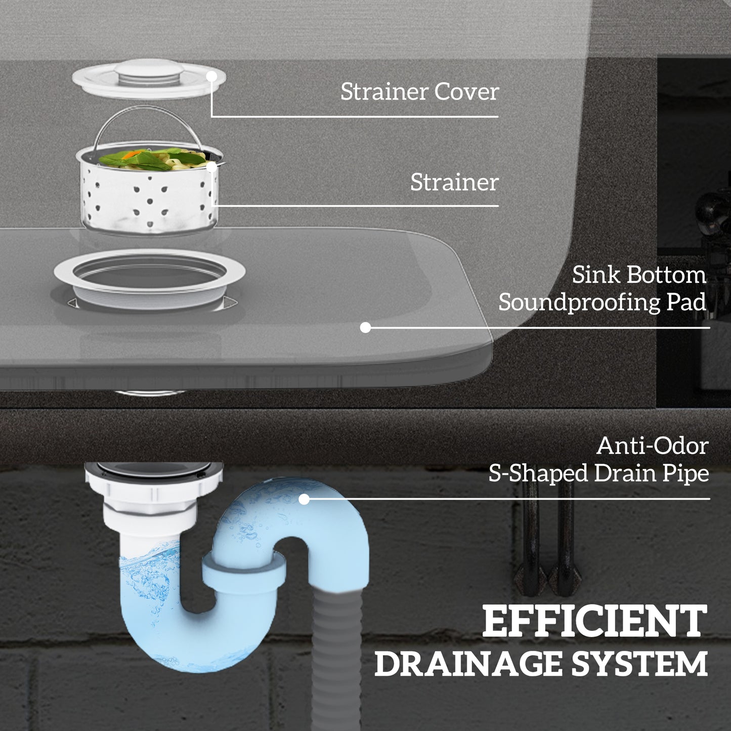 Outdoor Stainless Steel Kitchen Sink, Freestanding Single Bowl with Cold and Hot Water Pipe