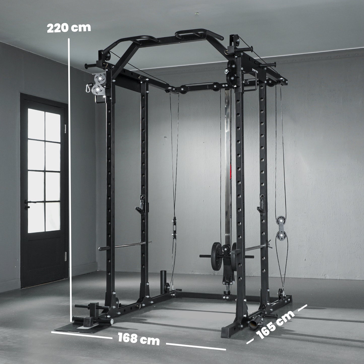 SPORTNOW Cable Crossover Machine, with Lat-Pull Down System