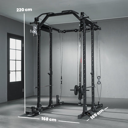 SPORTNOW Cable Crossover Machine, with Lat-Pull Down System
