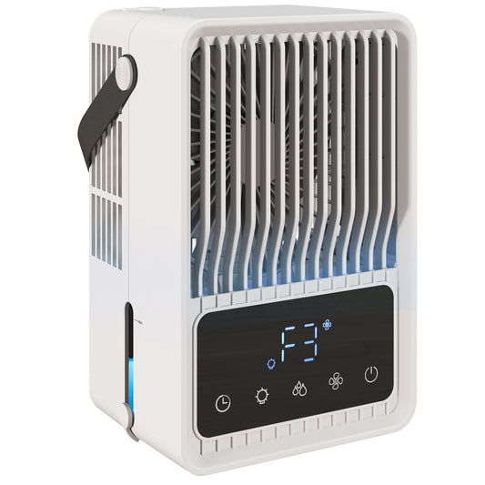 Desk Fan with Mist Humidifier & RGB Light | 550ml Top-Fill Tank | 3 Speeds | 2-Level Mist | Touch Panel | Black