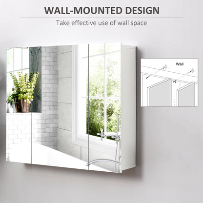 Kleankin Wall Mounted Mirror Cabinet - White