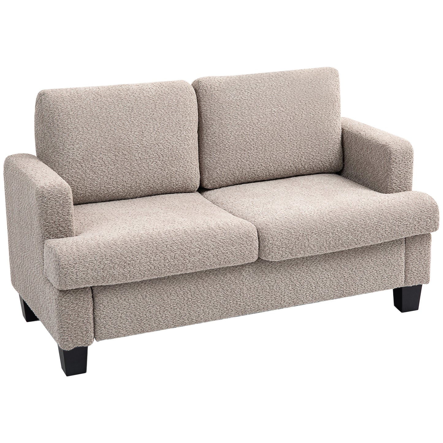 2 Seater Sofa, 138 cm Loveseat Sofa with Removable Back Cushions, Chenille Fabric Small Couch Settee W/ S-springs for Living Room, Bedroom