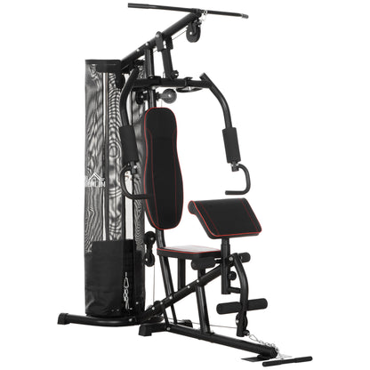 Multi-Functional Home Gym Workout Station, 45Kg Weight Stack Multi Gym Fitness Equipment for Full Body Fitness