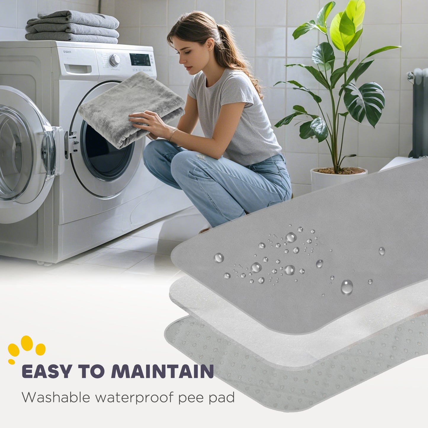 PawHut Steel Dog Whelping Box with Washable Whelping Pad, Wind-Resistant Cloth, for Small, Medium Dogs, 122 x 122 x 60cm