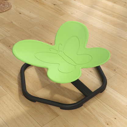 AIYAPLAY Butterfly-Shaped Kids Swivel Chair, Sensory Spinning Chair for Balance and Coordination Training, Green / Blue