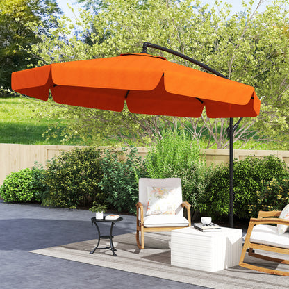 Outsunny 2.7m Garden Cantilever Banana Parasol - Orange
