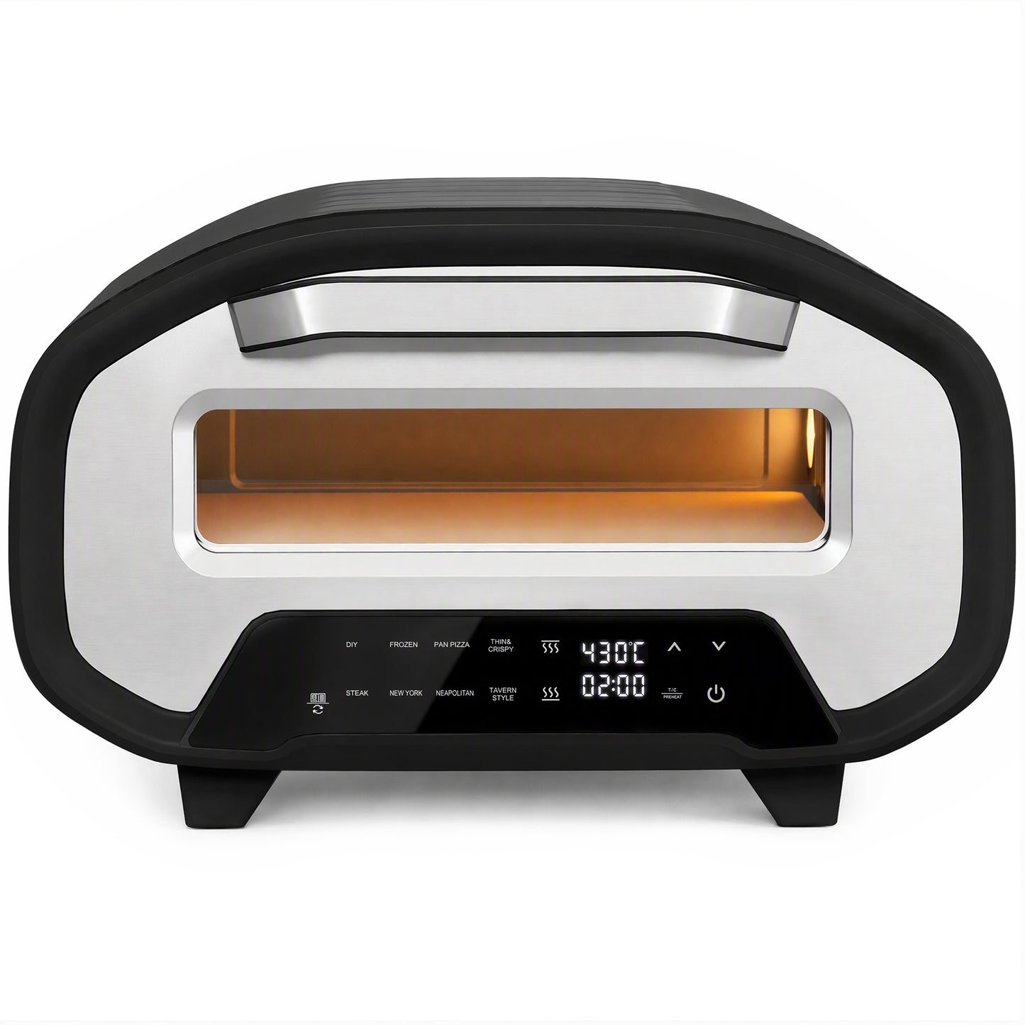 Electric Pizza Oven | 12 Inch | 8 Preset Modes | Ceramic Stone | 2200W | Grey