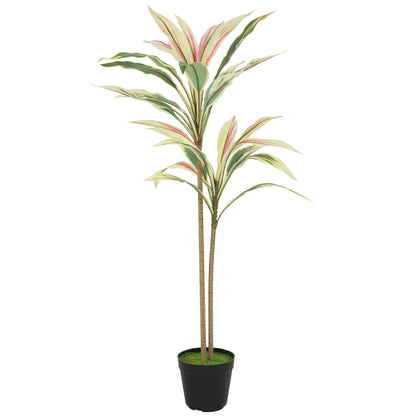 Artificial Cordyline Tree | 90cm | 29 PEVA Leaves | Soft-Touch | Moss Effect Base | Cement Pot | Shapeable | No Maintenance