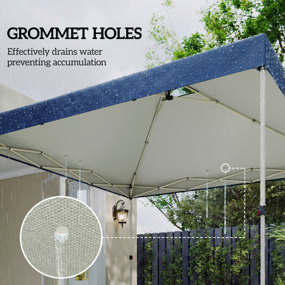 3x3m Gazebo Roof Replacement Canopy | UV50+ Waterproof | 210D Silver-Coated Oxford Fabric | Double Vented | 8 Drainage Holes | Hook & Loop | Fits 3x3m Straight-Leg Frames | Blue