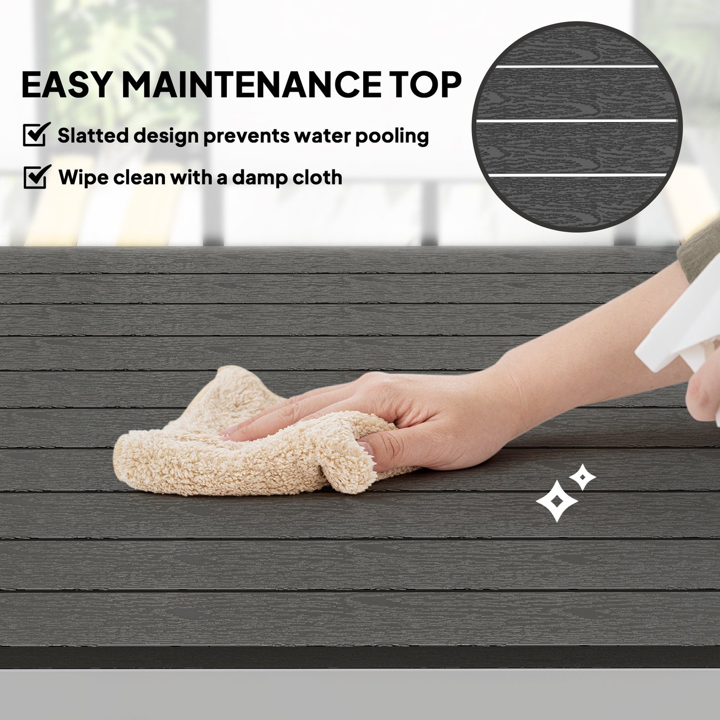 Outsunny Garden Table for 4-6, 120 x 70 cm Outdoor Dining Table with Rust-Resistant Aluminium Frame, for Patio, Terrace, Balcony, Black