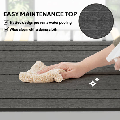 Outsunny Garden Table for 4-6, 120 x 70 cm Outdoor Dining Table with Rust-Resistant Aluminium Frame, for Patio, Terrace, Balcony, Black