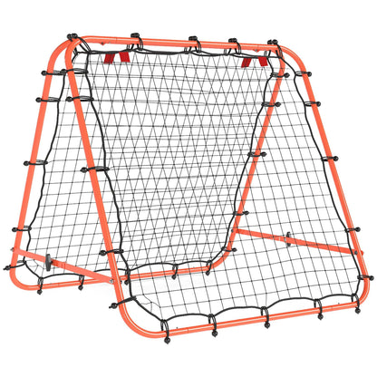 Double Sided Football Rebounder Net, Football Rebound Goal with Five Adjustable Angles, Orange