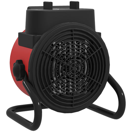 2000W Portable Ceramic Electric Heater with Fan - Red / Black