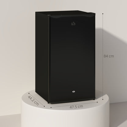 91L Freestanding Under-Counter Fridge Freezer with Lock - Black