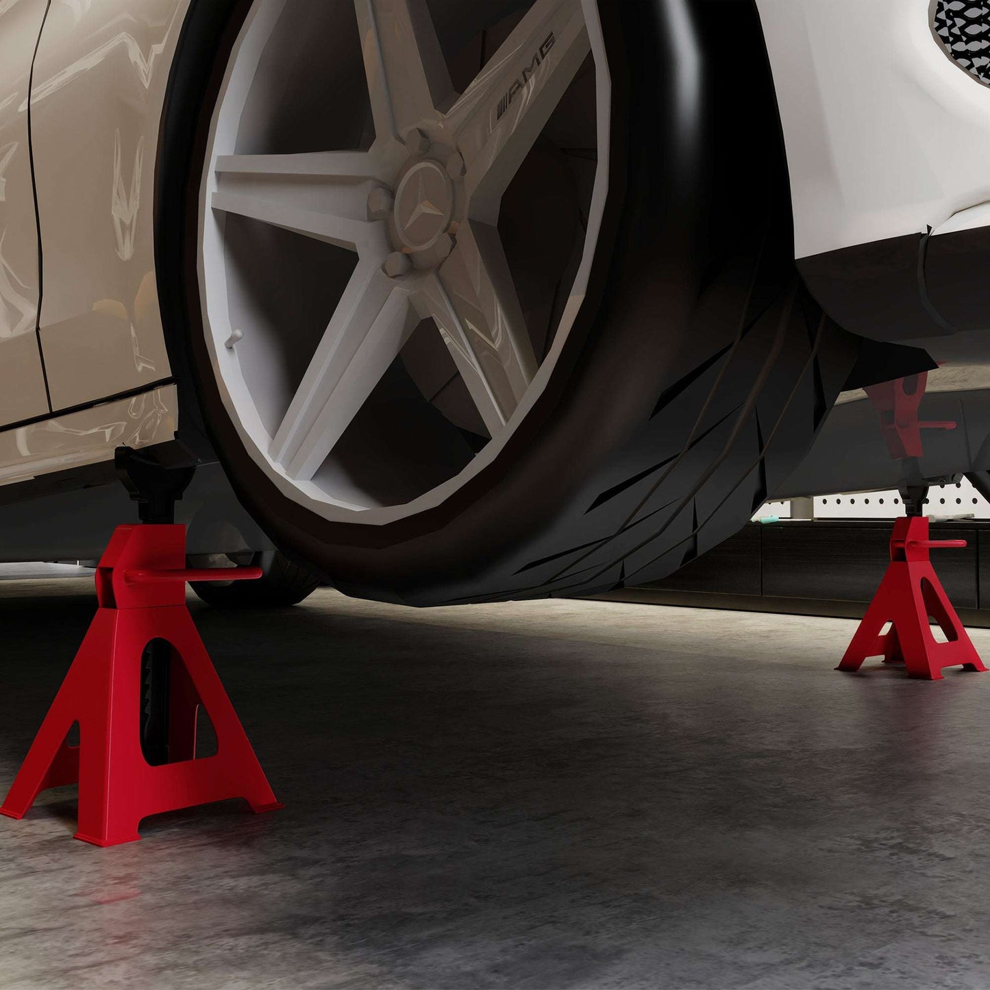 Axle Stands 1 Ton Car Jack Stands Pack of 2, 28-42.5 cm Height Adjustable Support Jack Stand, Heavy Duty Car Lift Tool for Vehicles, Garages