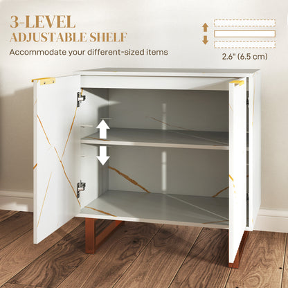 Elegant Storage Sideboard - White/Gold-Tone