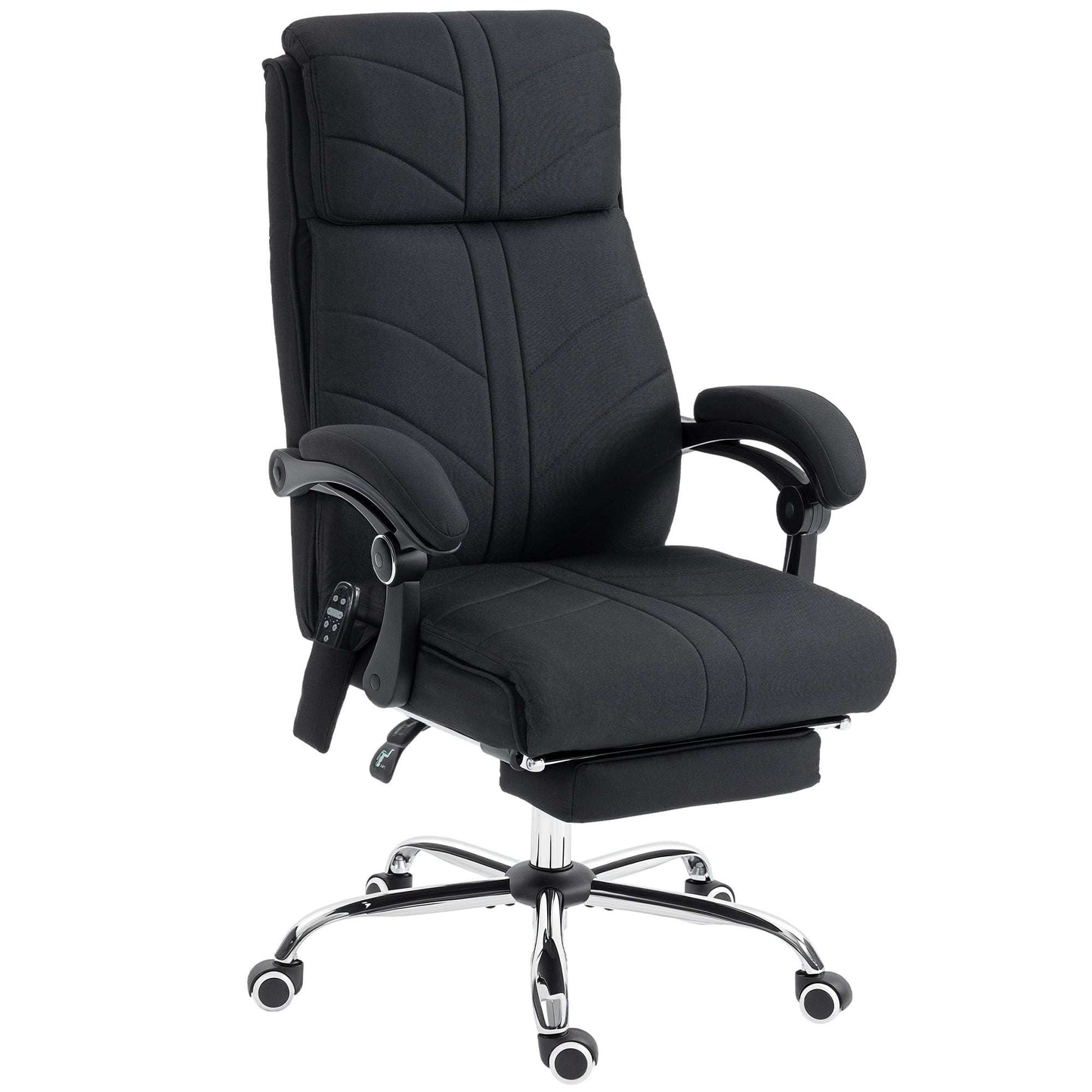 Vinsetto High Back Vibration Massage Office Chair with Footrest, Heated, Black