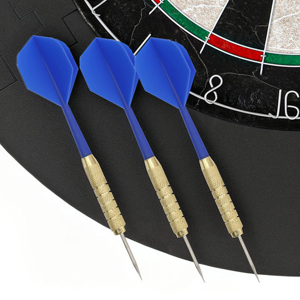 SPORTNOW Bristle Dartboard Set | 45.5cm Sisal Board & 71.5cm EVA Wall Surround | 6 Steel-Tip Darts | Black Interlocking 4-Piece Surround