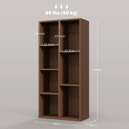 Seven-Cube Bookcase  - Walnut Wood Effect
