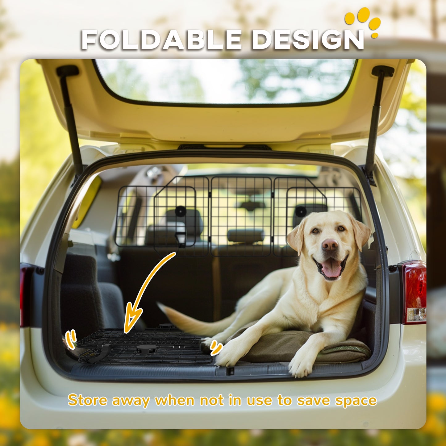 PawHut Dog Guard Barrier for Cars with Adjustable Width 93-150cm