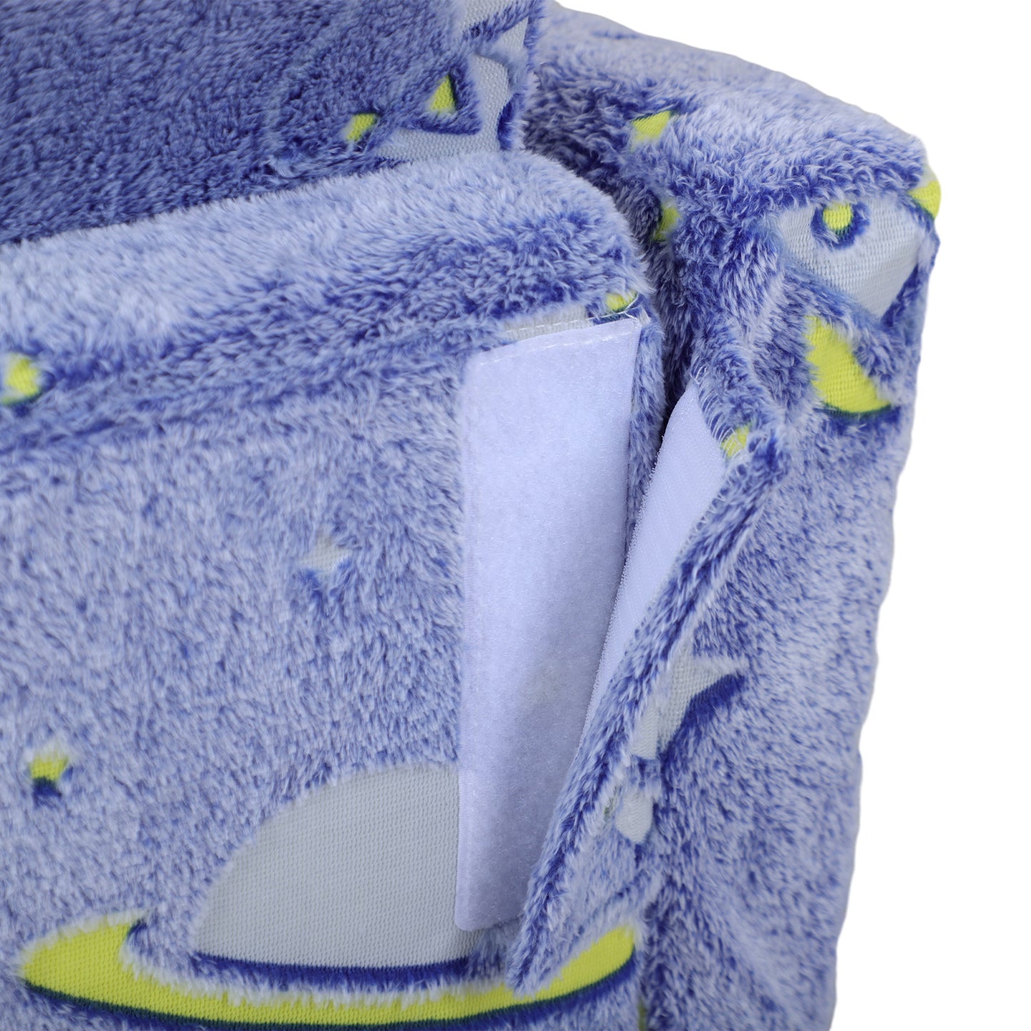 AIYAPLAY 2 in 1 Kids Foldable Chair Bed with Glow in The Dark Cosmic Design, Washable Cushion and Cover, Blue