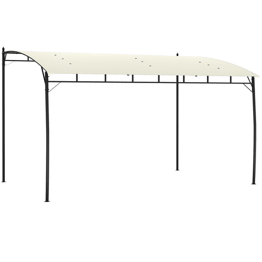 Outsunny 3 x 4m Metal Frame Pergola Sun Shade Canopy - Cream