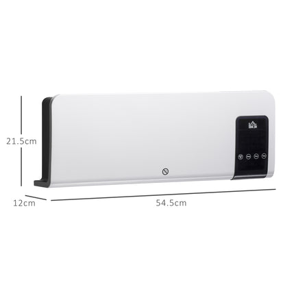 Electric Heater, 2000W Wall Mounted Space Heater with Remote Control, 2 Modes, Timer, Oscillation, Overheat Protection, Ceramic Heater for Home, White