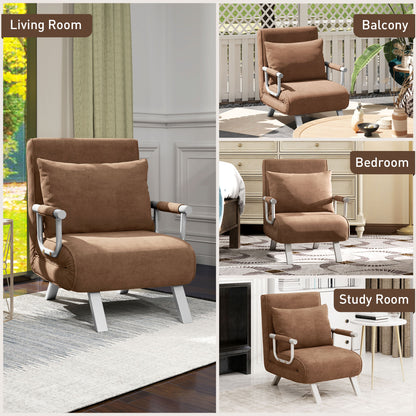 4-in-1 Faux Suede Chair Bed - Coffee