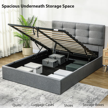 5ft King Ottoman Bed with Gas Lift Storage - Grey