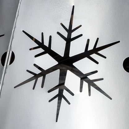 Christmas Tree Collar Base Cover 66cm with Hollow Snowflake Patterns, Decoration for Party, Holiday, Home, Silver